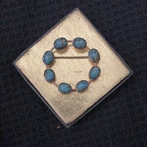 Elegant Turquoise Brooch 12kt filled